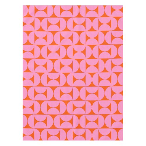 Pink And Orange Mid Century Modern Pattern Tablecloth