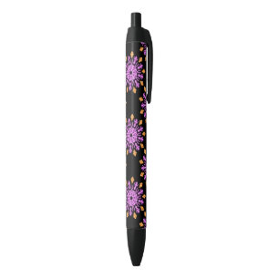 Pink and orange neon flower pen