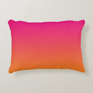 “Pink And Orange Ombre” Decorative Pillow
