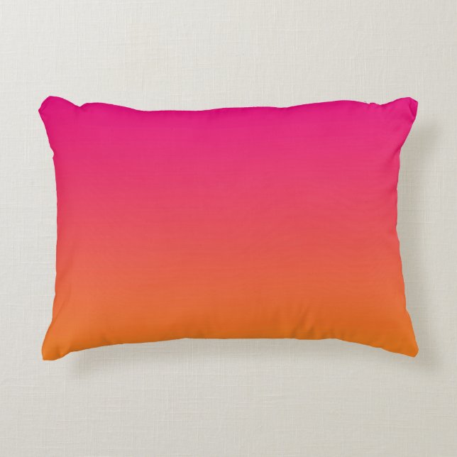 “Pink And Orange Ombre” Decorative Pillow (Front)