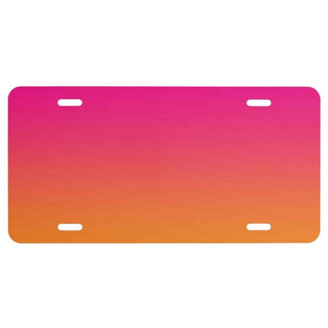 “Pink And Orange Ombre” License Plate (Front)