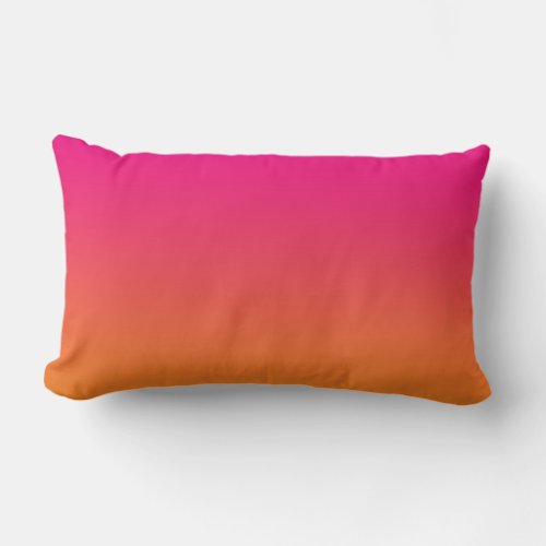 Pink And Orange Ombre Lumbar Pillow