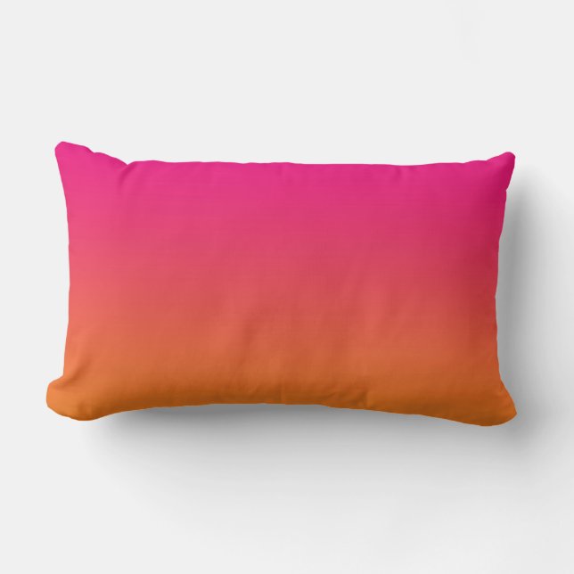 “Pink And Orange Ombre” Lumbar Pillow (Front)