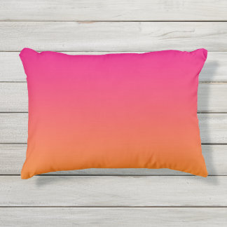 Pink And Orange Ombre Outdoor Pillow