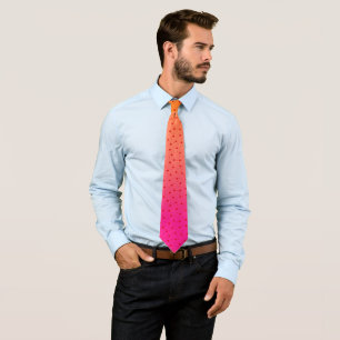 Pink and orange ombre red hearts pattern neck tie