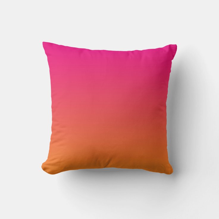 “Pink And Orange Ombre” Throw Pillow | Zazzle