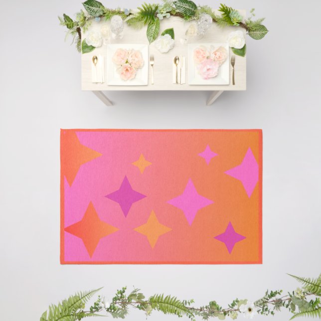 Pink and Orange Outdoor Rug (Insitu (Wedding 2))