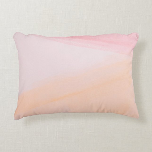 Pink and orange paints accent pillow (Front)