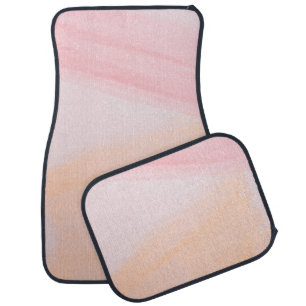 Pink and orange paints car floor mat