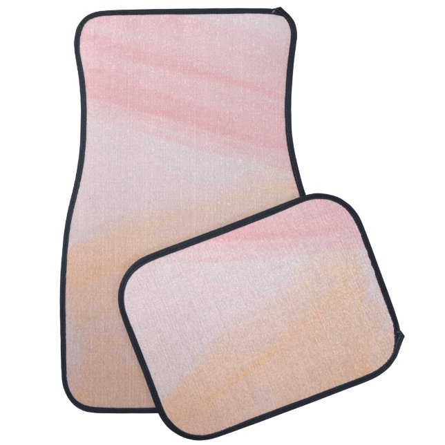 Pink and orange paints car floor mat (Set)