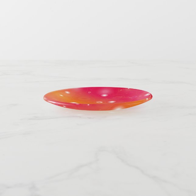 Pink and Orange Pattern Trinket Tray (Angled)