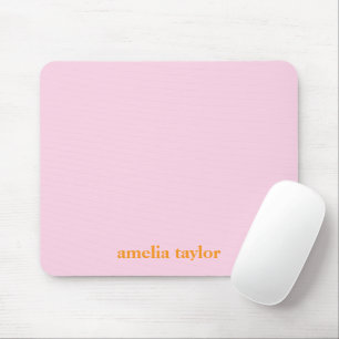 Pink And Orange Personalized Teacher Name Mouse Pad