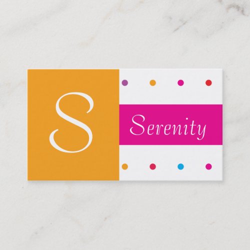 Pink and Orange Polka Dot  Classy Fun Business Cards