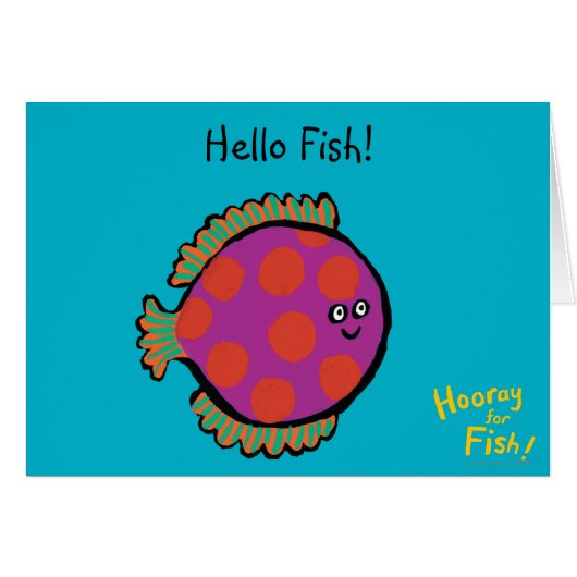 Pink and Orange Polka-Dot Fish Cards (Front Horizontal)