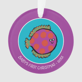 Pink and Orange Polka-Dot Fish Ornament