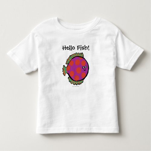 Pink and Orange Polka_Dot Fish Toddler T_shirt