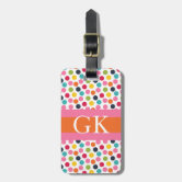 Multi-colored Polka Dot Personalised Luggage Tag | Zazzle display picture 2