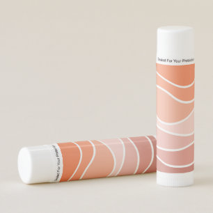 Pink and orange retro style waves lip balm