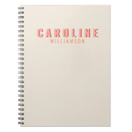 Pink and Orange Retro Typography Creative Custom Notebook