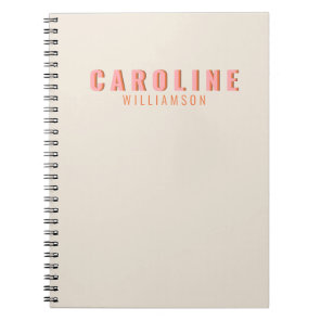 Pink and Orange Retro Typography Creative Custom Notebook