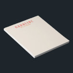 Pink and Orange Retro Typography Creative Custom Notepad<br><div class="desc">Personalized Pink and Orange Retro Typography Creative Modern Notepad</div>