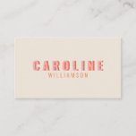 Pink and Orange Retro Typography Creative Modern Business Card