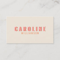Pink and Orange Retro Typography Creative Modern Business Card