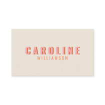 Pink and Orange Retro Typography Creative Modern Business Card