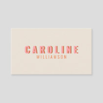 Pink and Orange Retro Typography Creative Modern Business Card