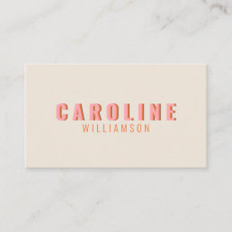 Pink and Orange Retro Typography Creative Modern Business Card