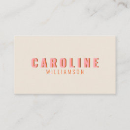 Pink and Orange Retro Typography Creative Modern Business Card