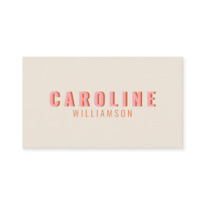 Pink and Orange Retro Typography Creative Modern Business Card