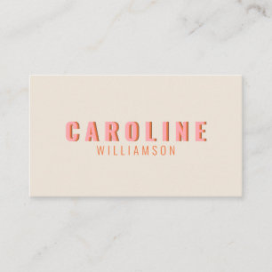 Pink and Orange Retro Typography Creative Modern Business Card