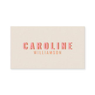 Pink and Orange Retro Typography Creative Modern Business Card