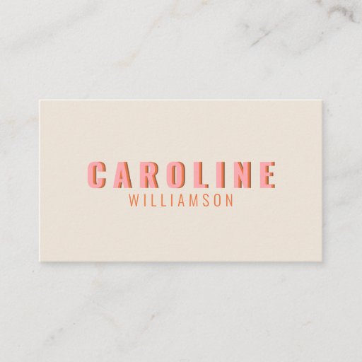 Customizable Pink and Orange Retro Typography Creative Modern Business Card
