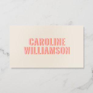 Pink and Orange Retro Typography Creative Modern Raised Spot UV Business Card