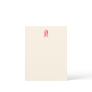 Pink and Orange Retro Typography Monogram Initial  Note Card