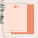 Pink and Orange Retro Typography Monogram Initial Note Card<br><div class="desc">Pink and Orange Retro Typography Monogram Initial Note Card . You can personalize this cards very easily with your own initials. Or you can even change the colors or font style in the design tool. Happy customizing!</div>