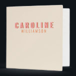 Pink and Orange Retro Typography Personalized Name 3 Ring Binder<br><div class="desc">Pink and Orange Retro Typography Personalized Name 3 ring binder</div>