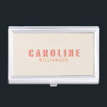 Pink and Orange Retro Typography Personalized Name Business Card Case<br><div class="desc">Pink and Orange Retro Typography Personalized Name Business Card Case</div>
