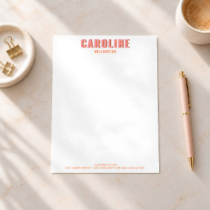 Pink and Orange Retro Typography Personalized Name Letterhead