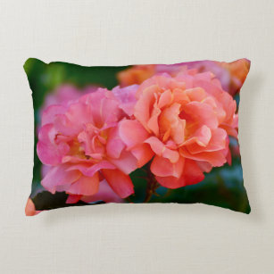 Pink and orange Rose -  Accent Pillow