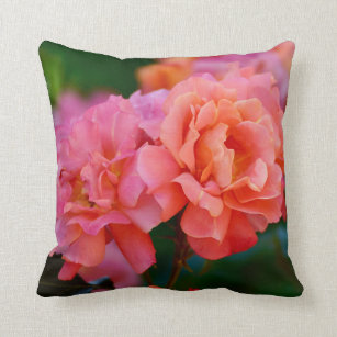 Pink and orange Rose -  Throw Pillow