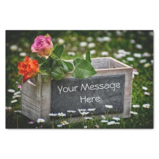 Pink and orange Rustic Country roses  Tissue Paper
