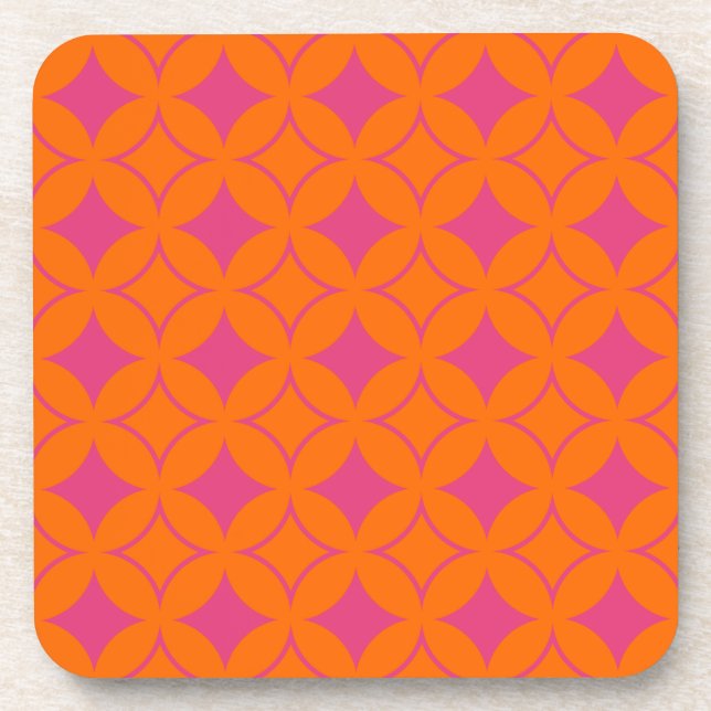 Pink and orange shippo coaster (Front)