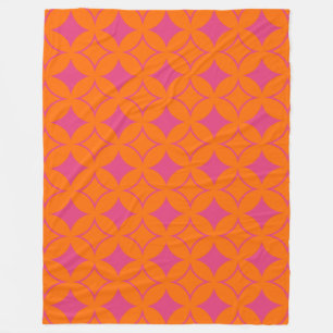 Pink and orange shippo fleece blanket