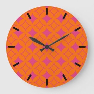 Pink and orange shippo large clock