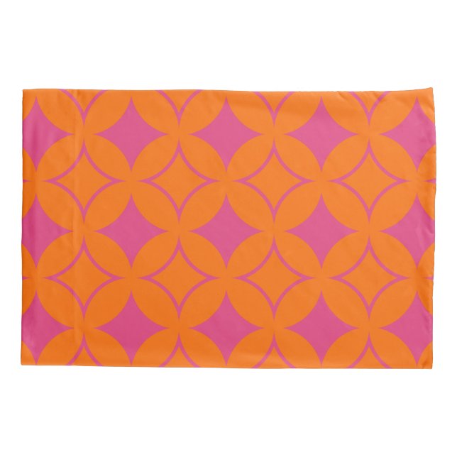 Pink and orange shippo pillowcase (Back)