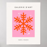 Pink And Orange Snowflake Holiday Christmas Poster<br><div class="desc">Christmas Illustration – Snowflake – Pink And Orange Holiday Print.</div>