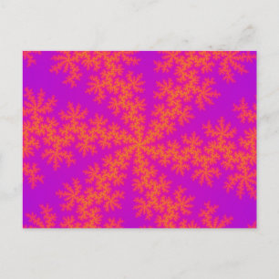 Pink and Orange Snowflake Postcard